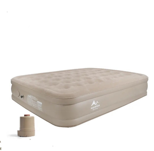 Outdoor tent air mattress with raised air mattress