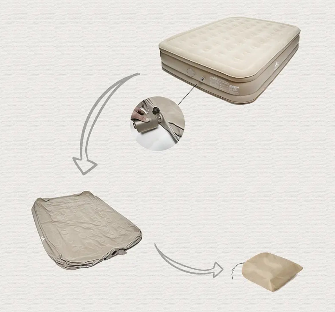 Outdoor tent air mattress with raised air mattress