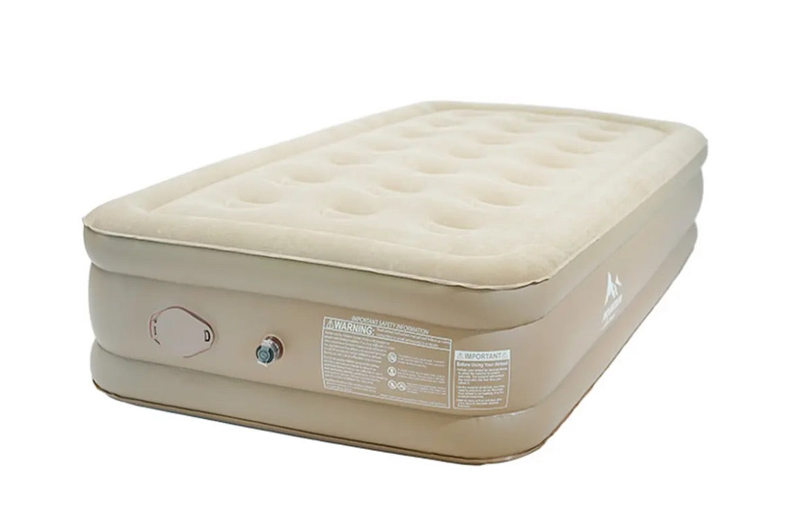 Outdoor tent air mattress with raised air mattress